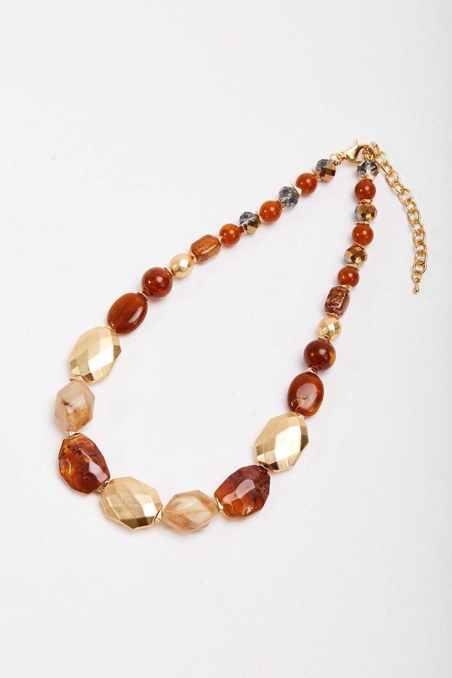 Necklaces | Soul Jewellery Gold And Brown Beaded Necklace