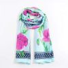 Accessories | SOUL Accessories Floral Polka Boarder Scarf In Blue