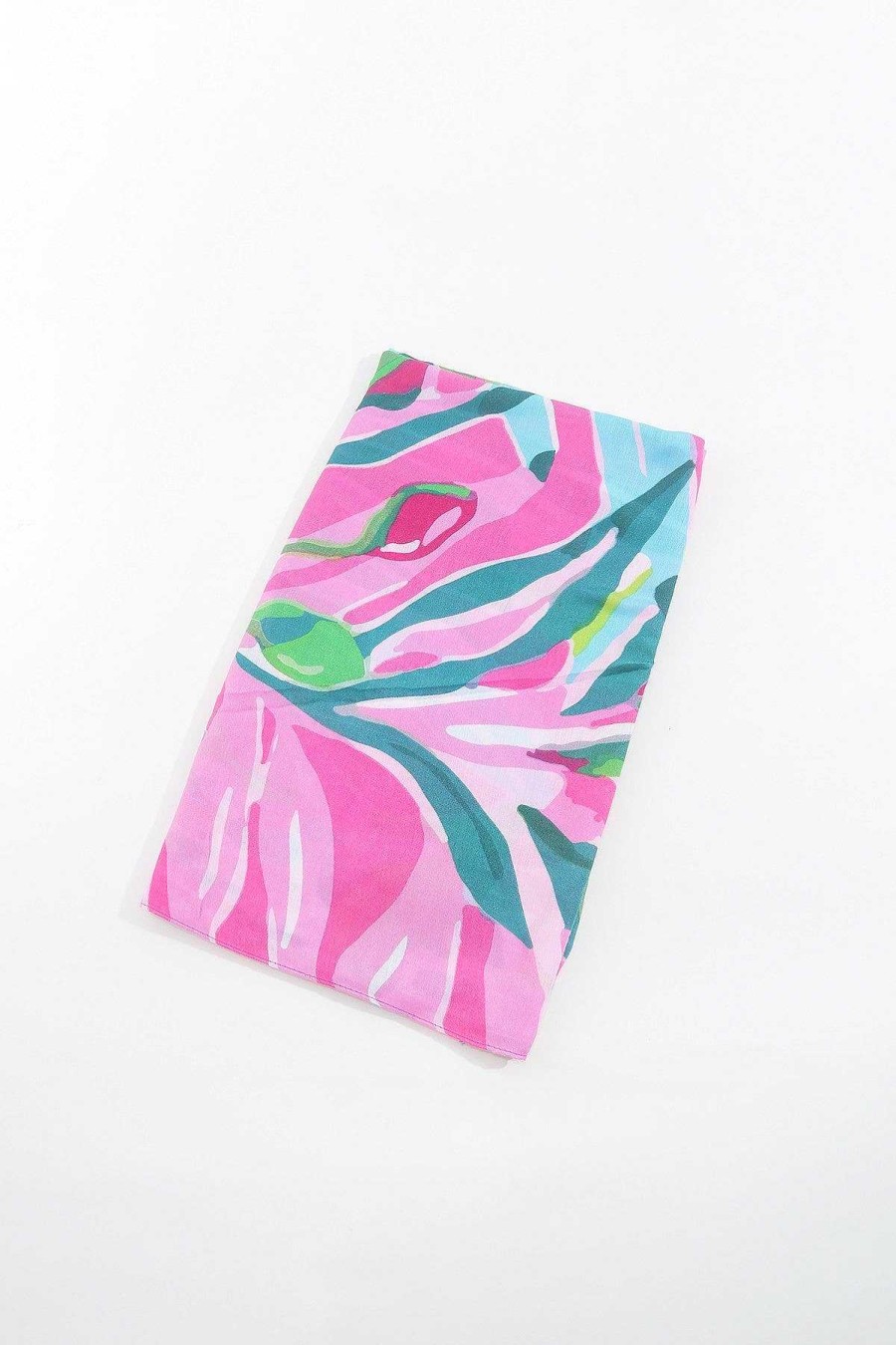 Accessories | SOUL Accessories Jungle Leave Scarf In Pink