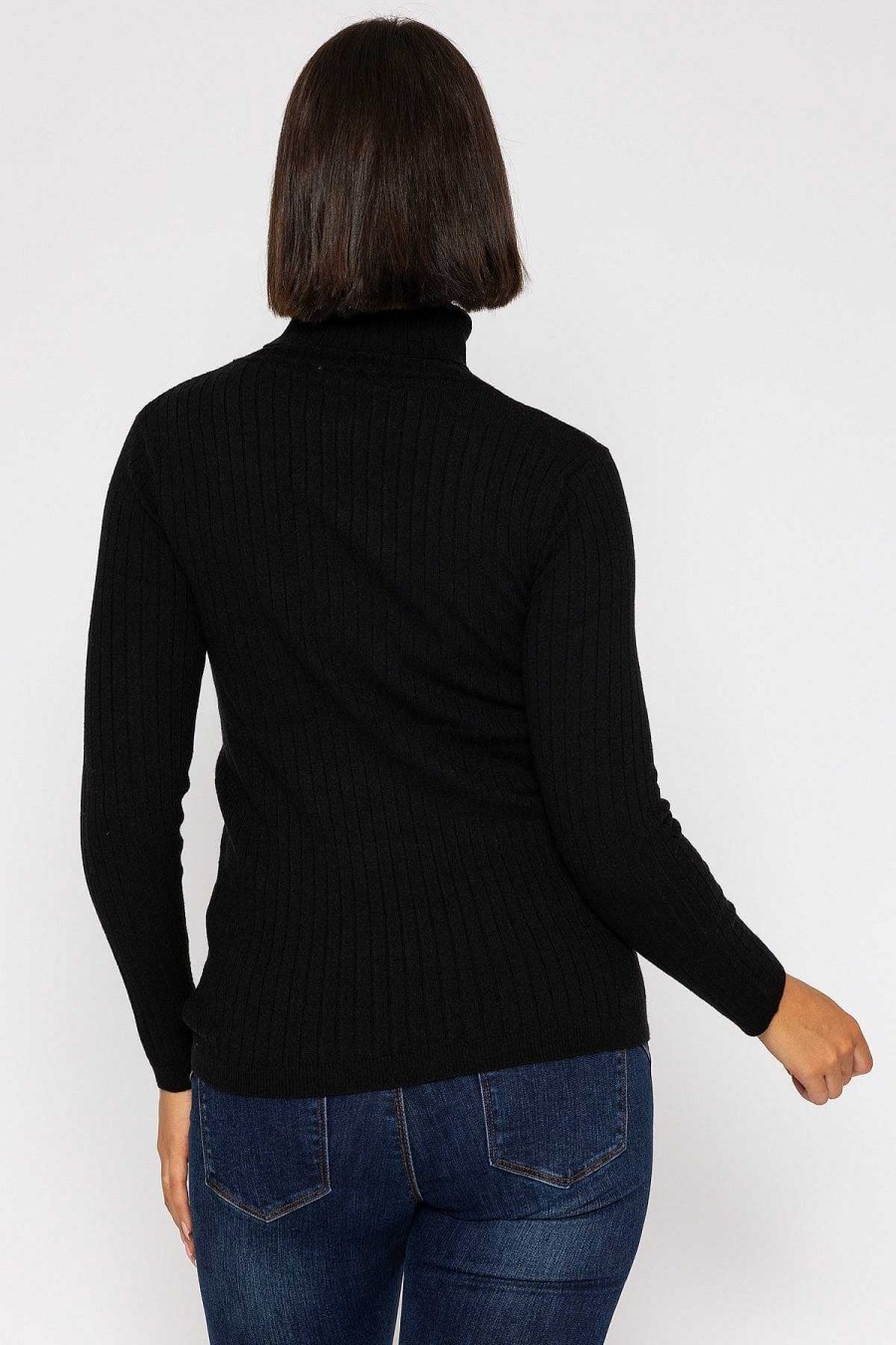 Jumpers & Cardigans | Rowen Avenue Rib Roll Neck Knit In Black