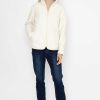 Coats & Jackets | Kelly & Grace Weekend Teddy Full Zip Jacket In Ecru