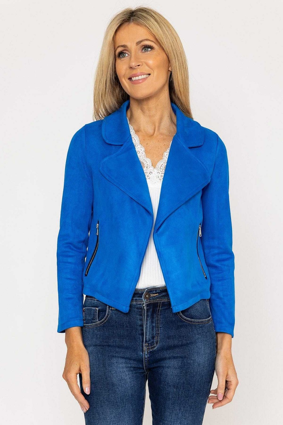 Blazers | Pala D'oro Suede Cover Up Jacket In Blue