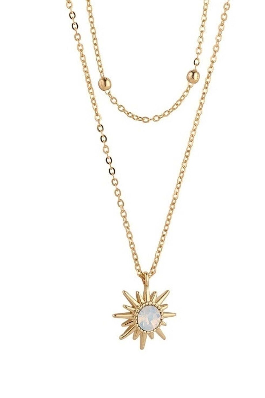 As Seen On Social | Knight & Day White Opal Crystal Sunshine Layered Necklace