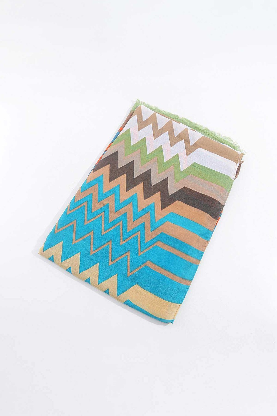 Accessories | SOUL Accessories Zig Zag Print Scarf In Khaki