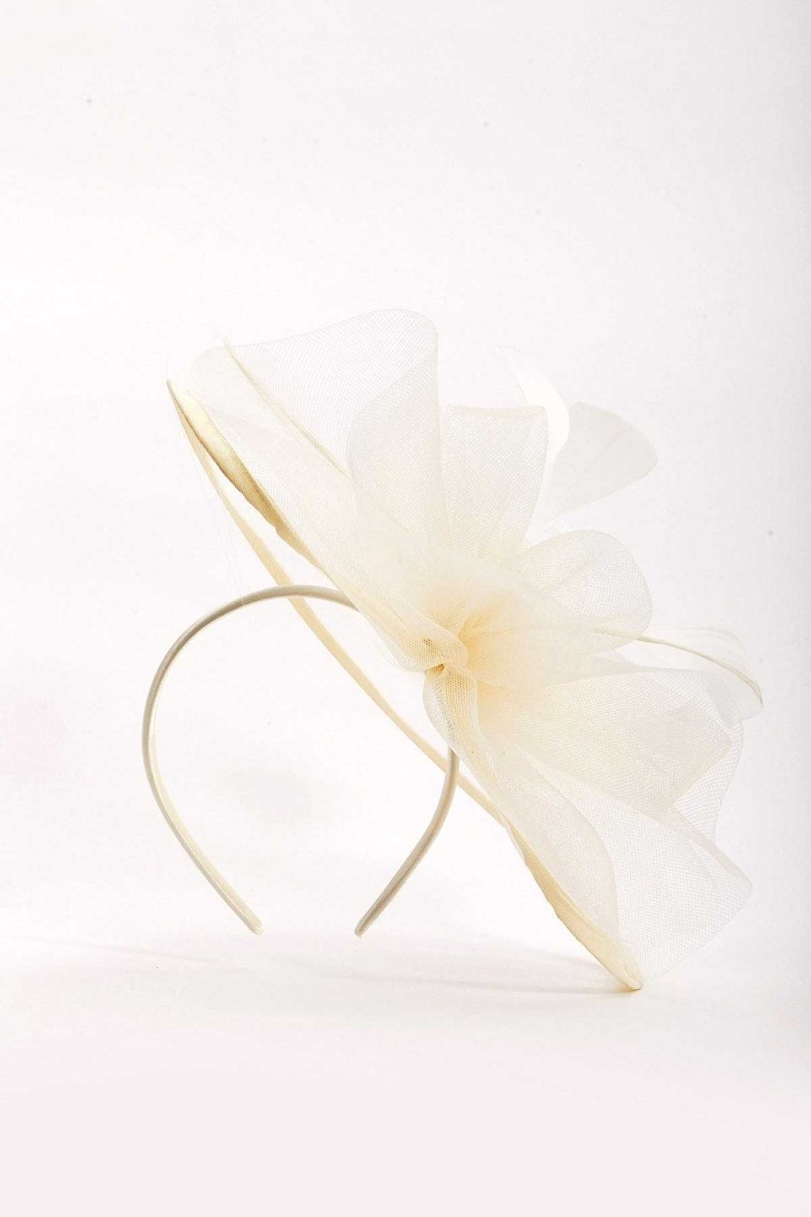 Fascinators | SOUL Accessories Large Cream Fascinator With Floral Bow