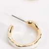 Earrings | Soul Jewellery White And Gold Hoop Earrings