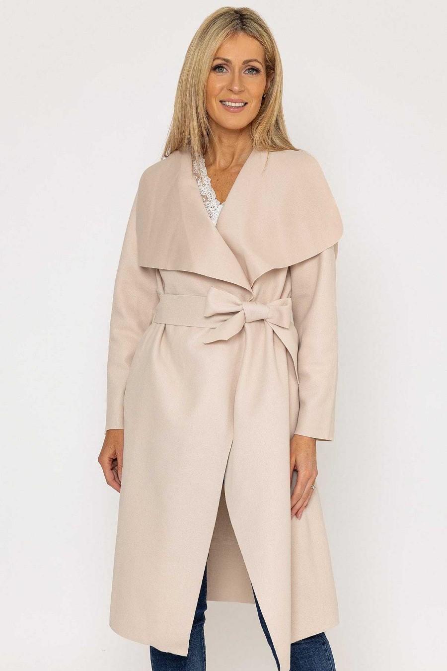 Coats & Jackets | Pala D'oro Chuck On Wrap Coat In Ecru