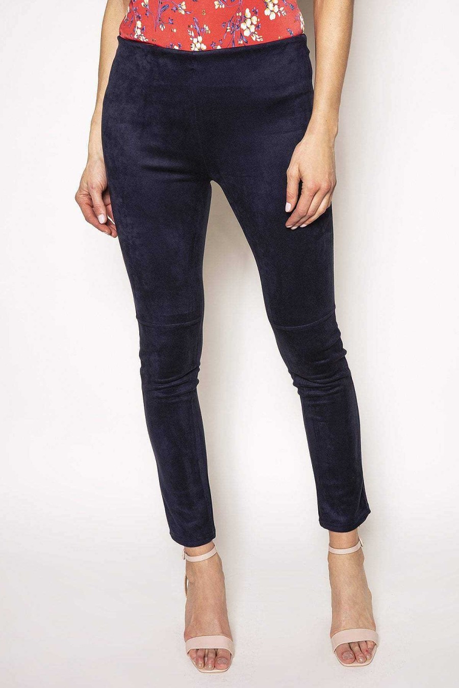 Jeans & Trousers | J'aime la Vie Suedette Trousers In Navy