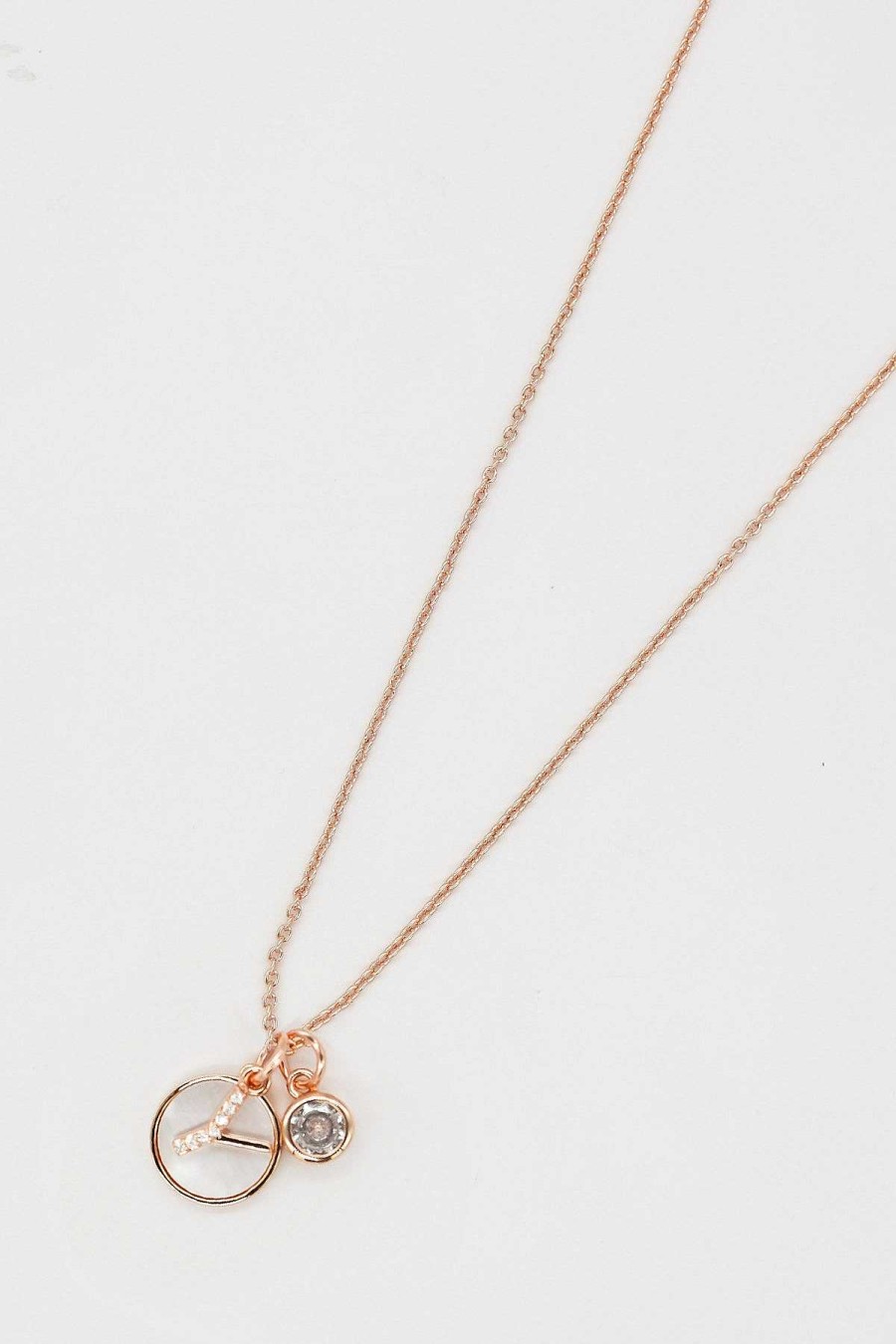 Jewellery | Cherish Y Initial Necklace In Rose Gold