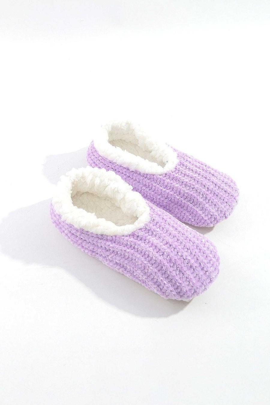 Nightwear | SOUL Accessories Cosy Knit Slipper Socks In Lilac