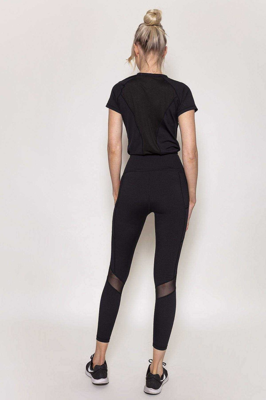 Jeans & Trousers | Fit Pink Sports Leggings With Deep Side Pockets In Black