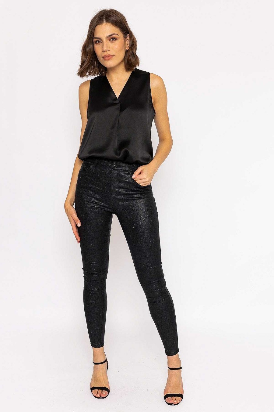 Jeans & Trousers | Vero Moda Sophia Skinny Glitter Pants In Black 30\\