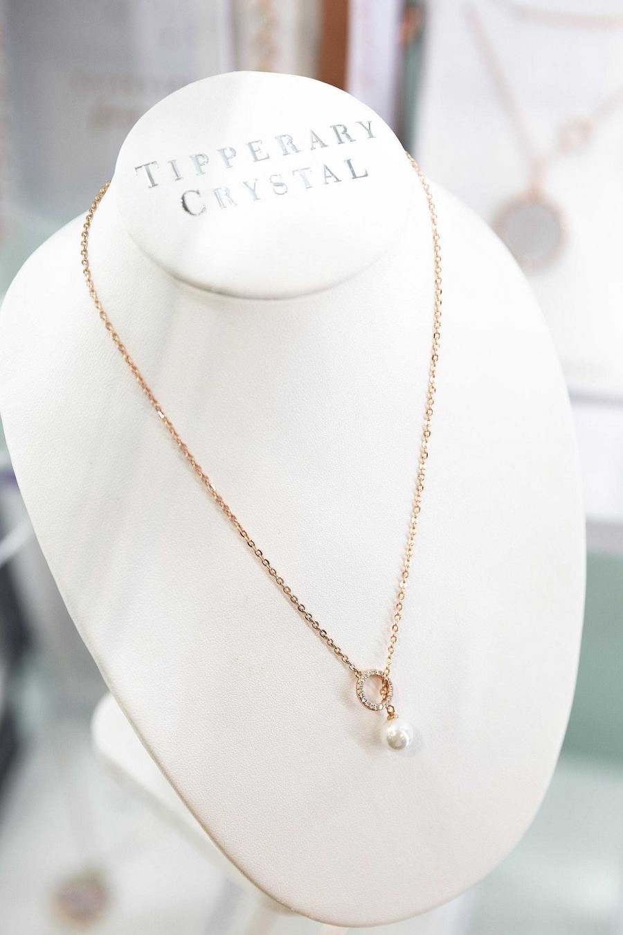 Her | Tipperary Crystal Jewellery Cubic Zirconia Circle Pearl Feeder Necklace