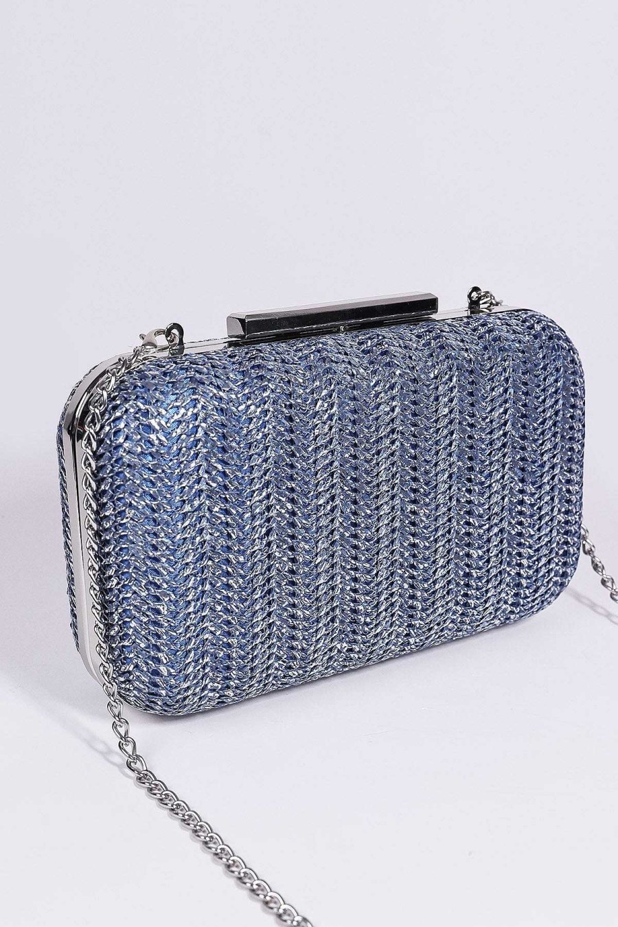 Teenager | SOUL Accessories Woven Metallic Clutch In Navy