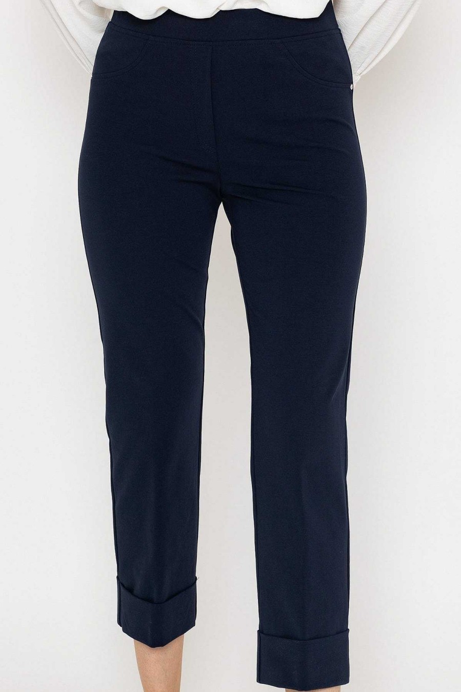 Jeans & Trousers | Peruzzi Cotton Turn Up Trousers In Navy