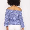 Tops & Blouses | Nova of London Gingham Bardot Top In Blue