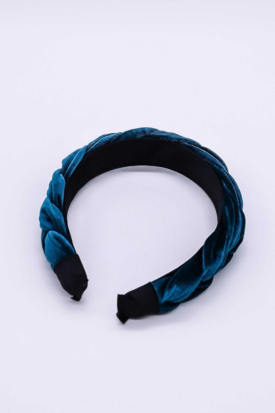 Hair Bands | SOUL Accessories Teal Velvet Plaited Hairband