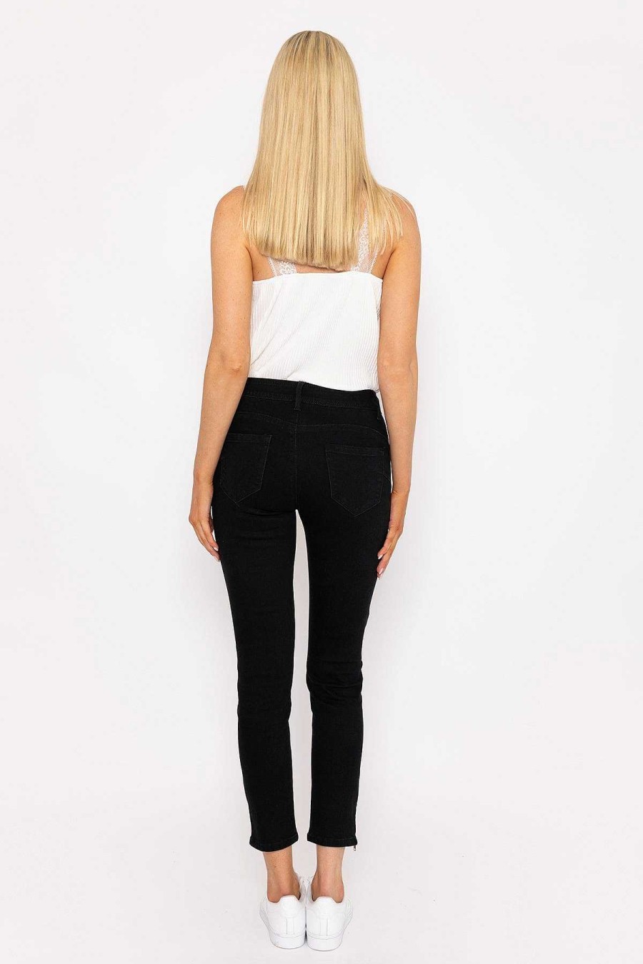 Jeans & Trousers | J'aime la Vie Short Zip Jeans In Black