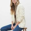 Jumpers & Cardigans | Aran Woollen Mills Super Soft Merino Wool V-Neck Cardigan In Cream