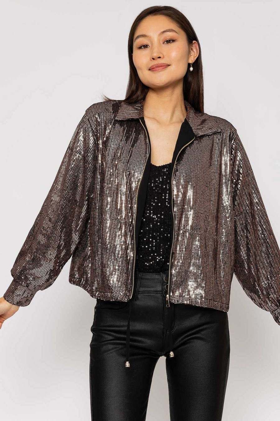 Coats & Jackets | Pala D'oro Sequin Bomber Jacket