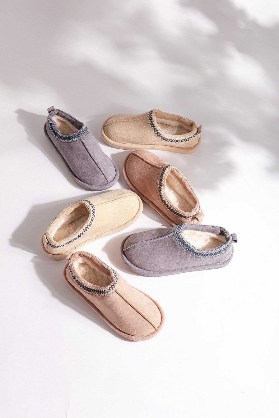 Nightwear | Pala D'oro Accessories Suedette Mule Slippers In Beige