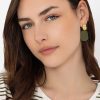 As Seen On Social | Soul Jewellery Textured Earrings In Gold & Green