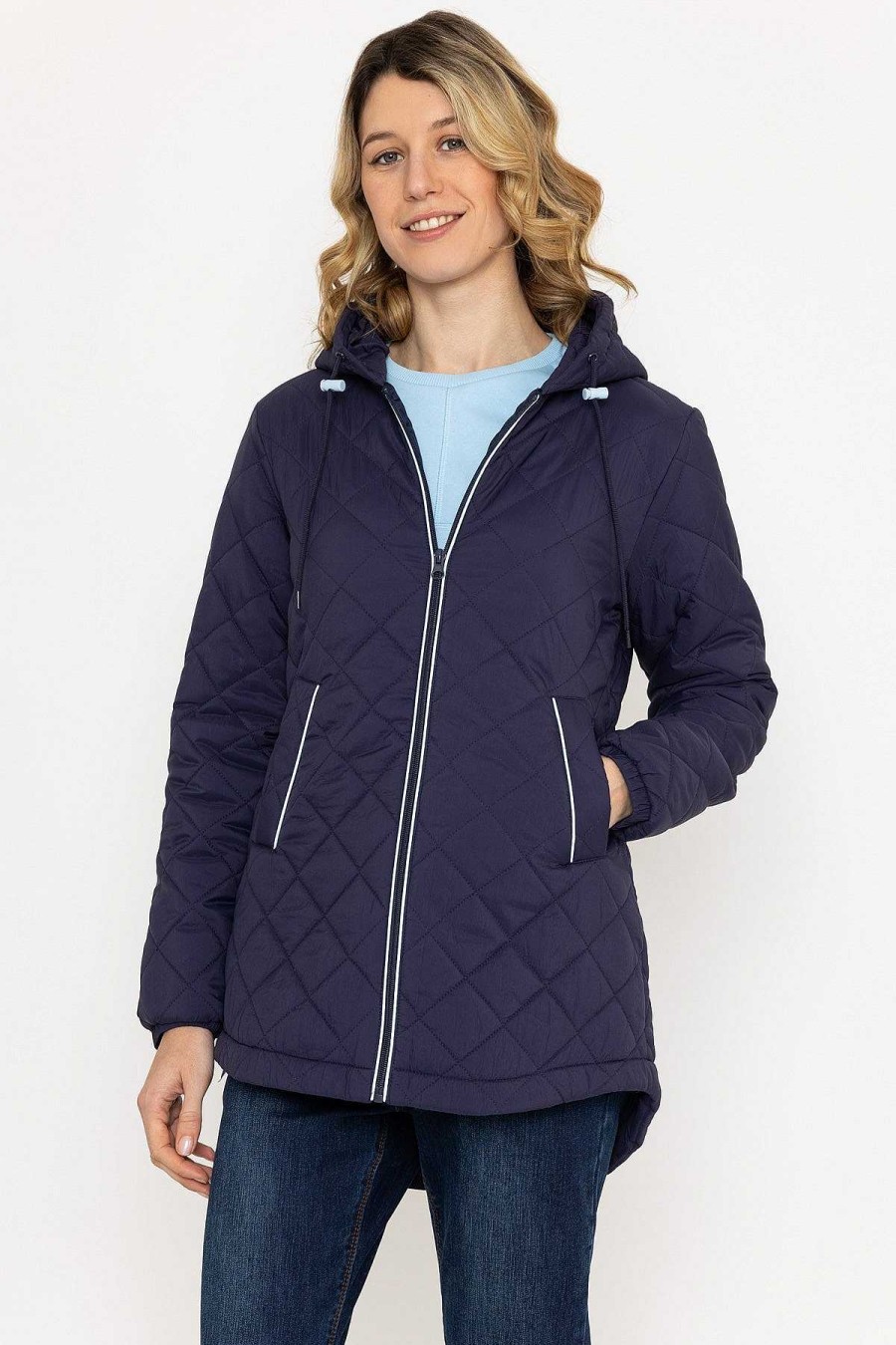 Coats & Jackets | Kelly & Grace Weekend Navy Lightweight Quilted Coat