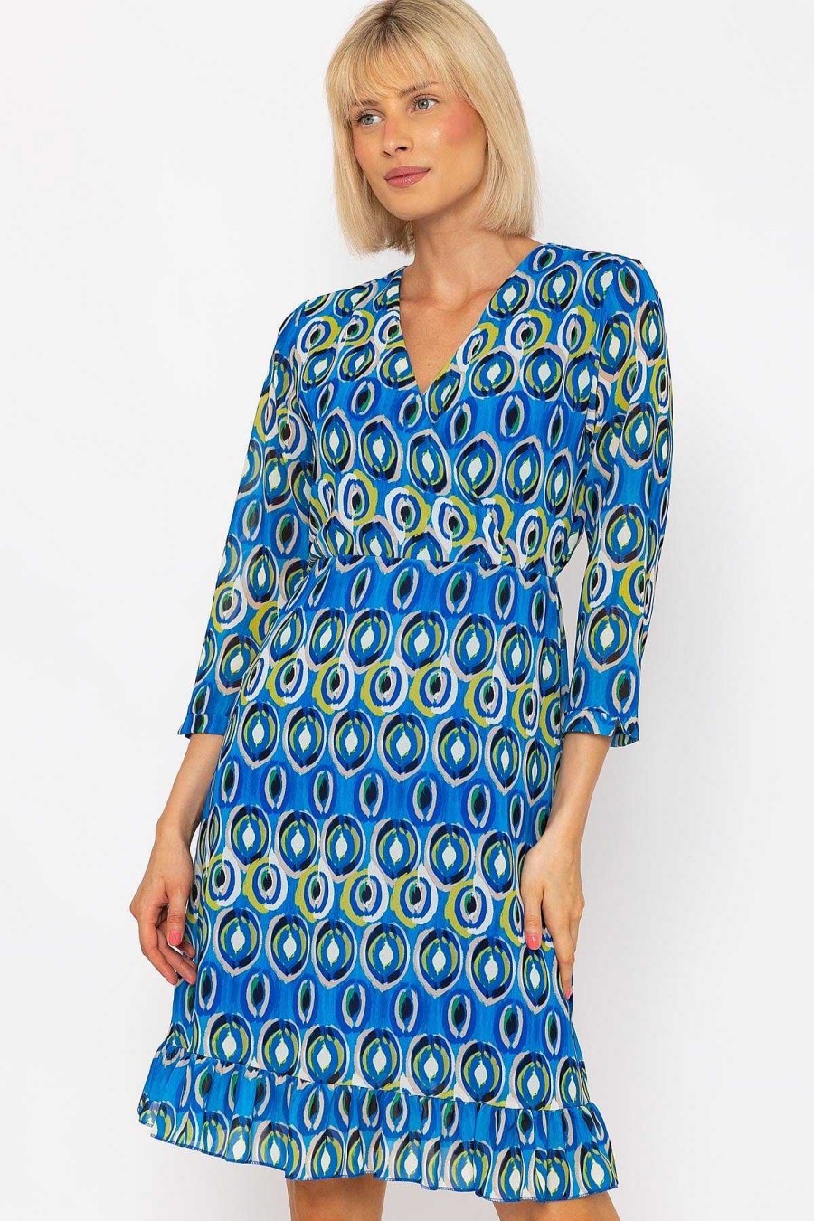 Skater | Pala D'oro Roisin Blue Print Knee Length Dress