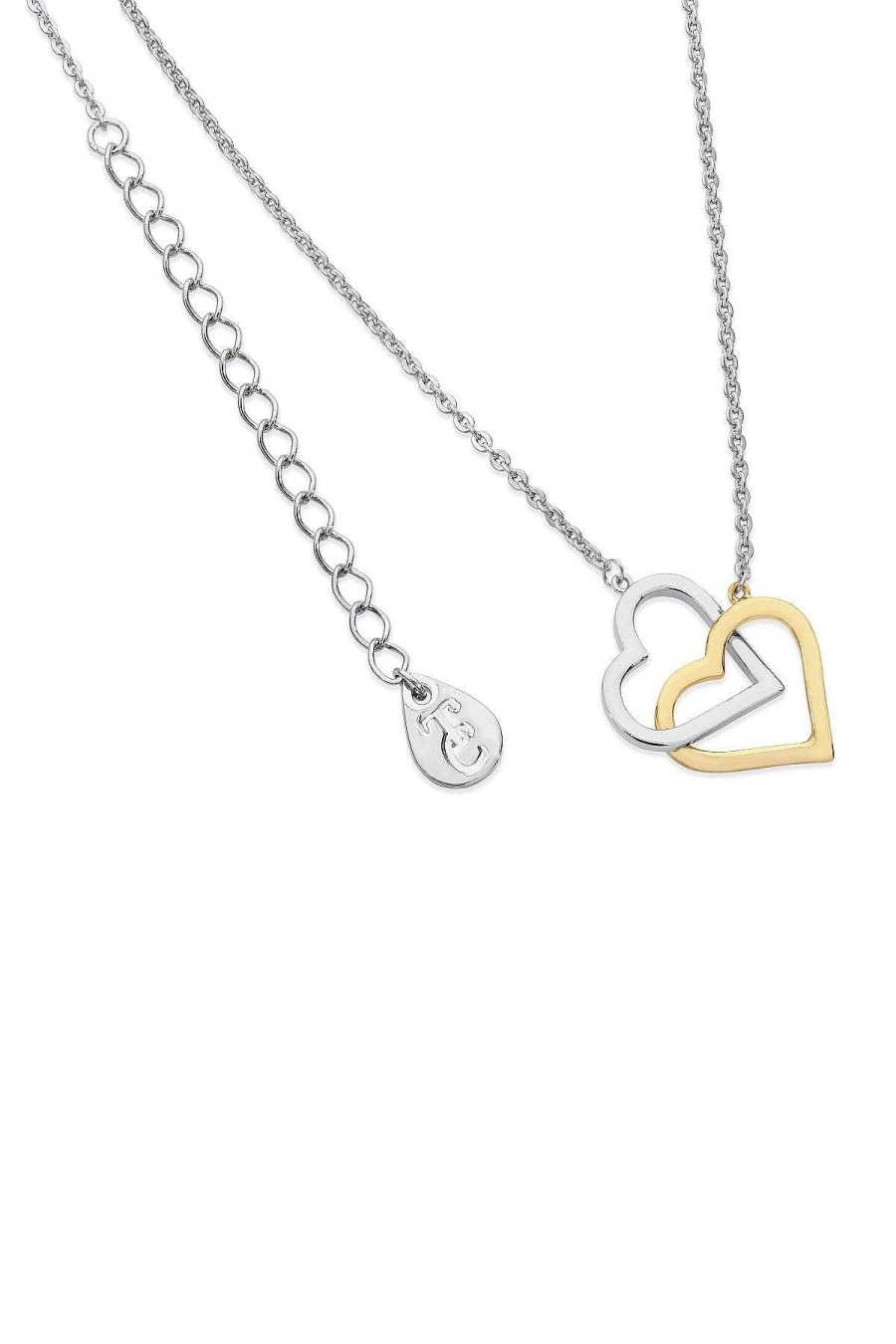 Boxed Gifts | Tipperary Crystal Jewellery Interlinked Two Tone Heart Necklace