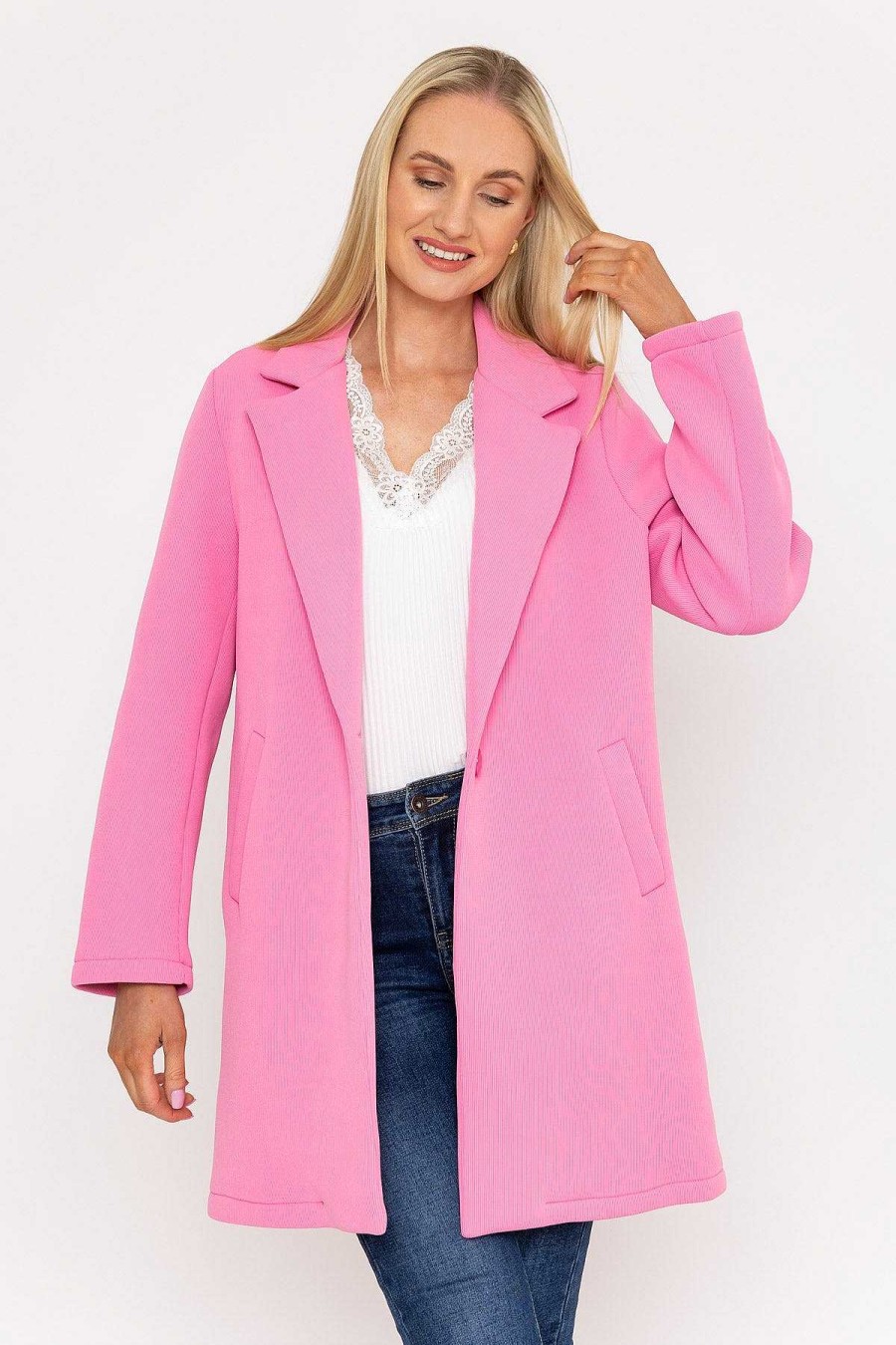 Coats & Jackets | Pala D'oro Scuba Coat In Pink