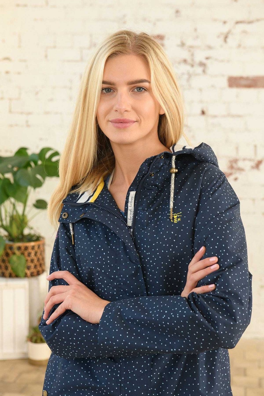 Coats & Jackets | Lighthouse Long Beachcomber Jacket In Navy Dot