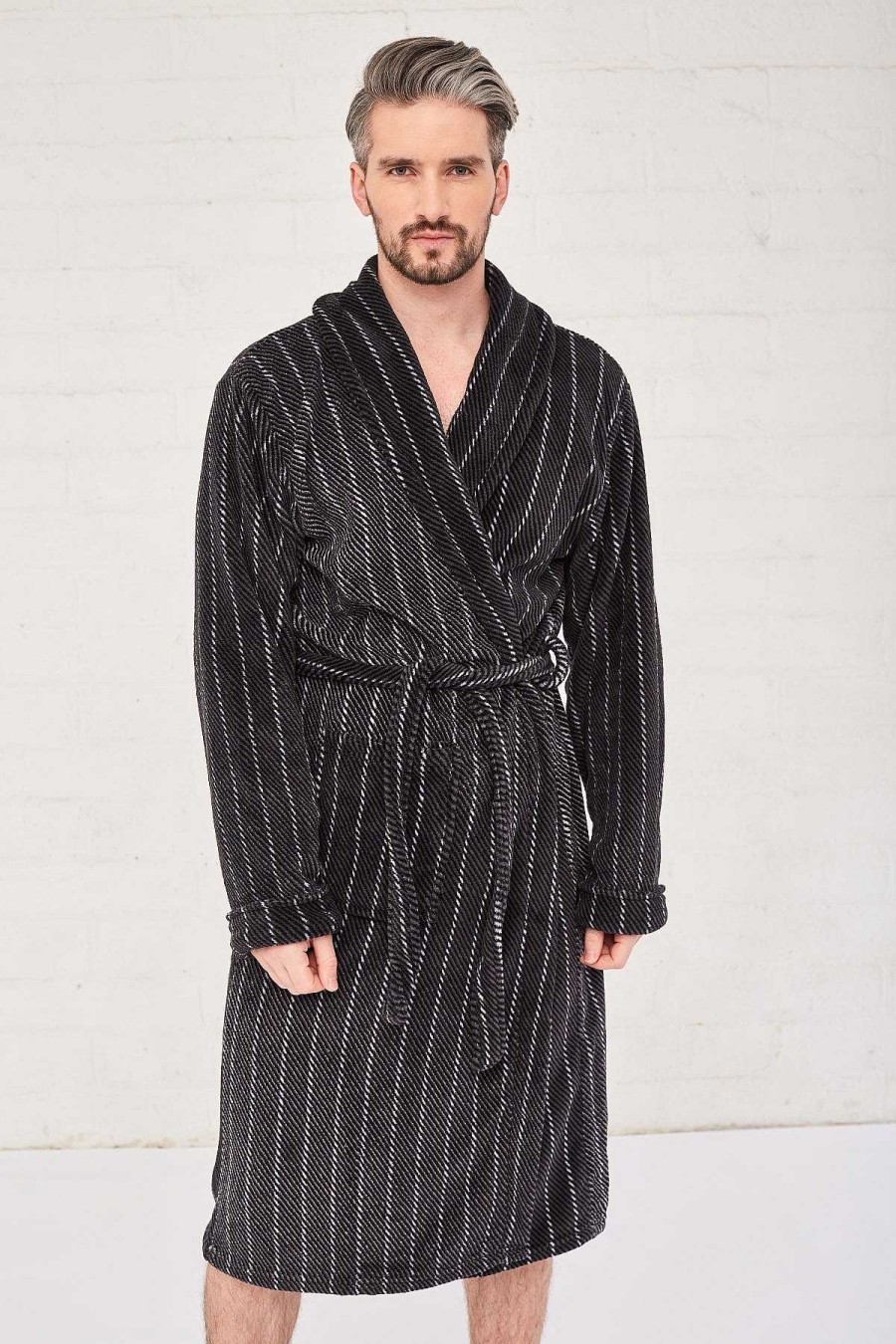 Him | Portland Mens Luxury Dressing Gown In Charcoal