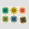 Placemats & Coasters | Orla Kiely Set Of 6 Cork Coasters - Atomic Flower