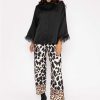 Jeans & Trousers | Pala D'oro Printed Trousers In Black