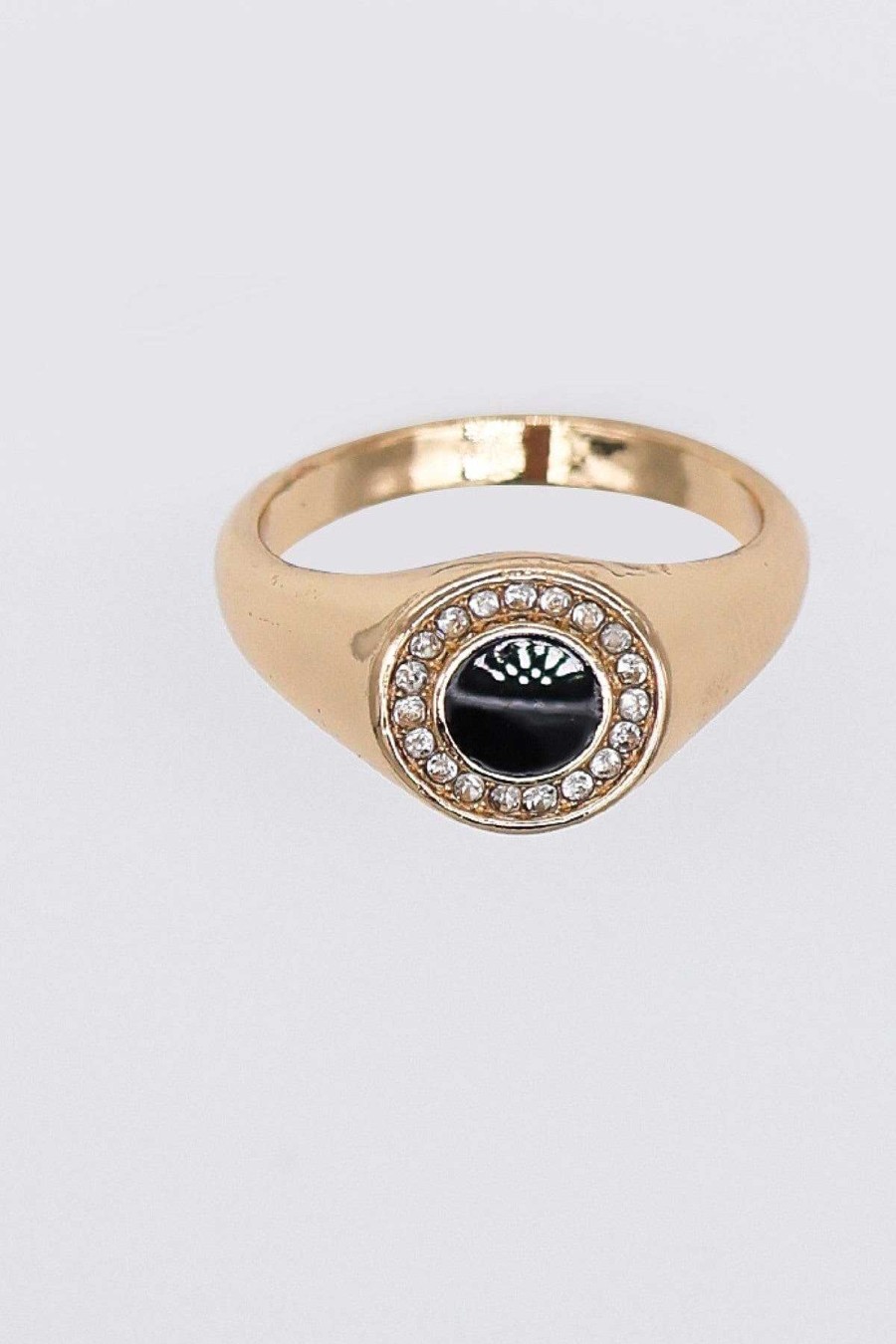 Rings | Soul Jewellery Gold Ring With Black Detail Size 8