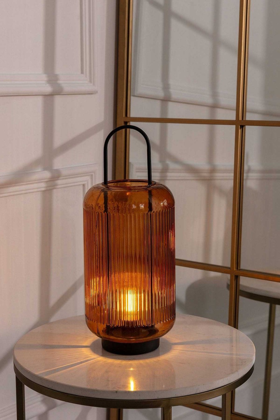 Homeware | Kirkwood Led Amber Glass Lamp