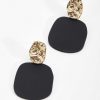 Earrings | Soul Jewellery Geometric Textured Earrings In Gold & Black