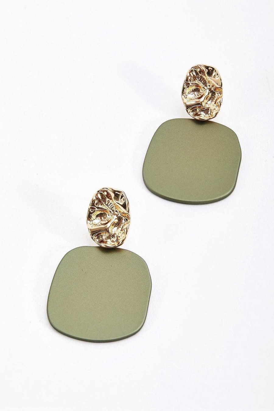 As Seen On Social | Soul Jewellery Textured Earrings In Gold & Green