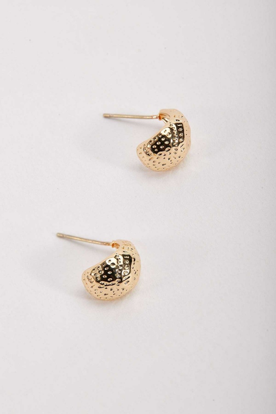 As Seen On Social | Soul Jewellery Gold Tone Textured Teardrop Earrings