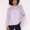 Tops & Blouses | Rowen Avenue Gingham Blouse In Purple