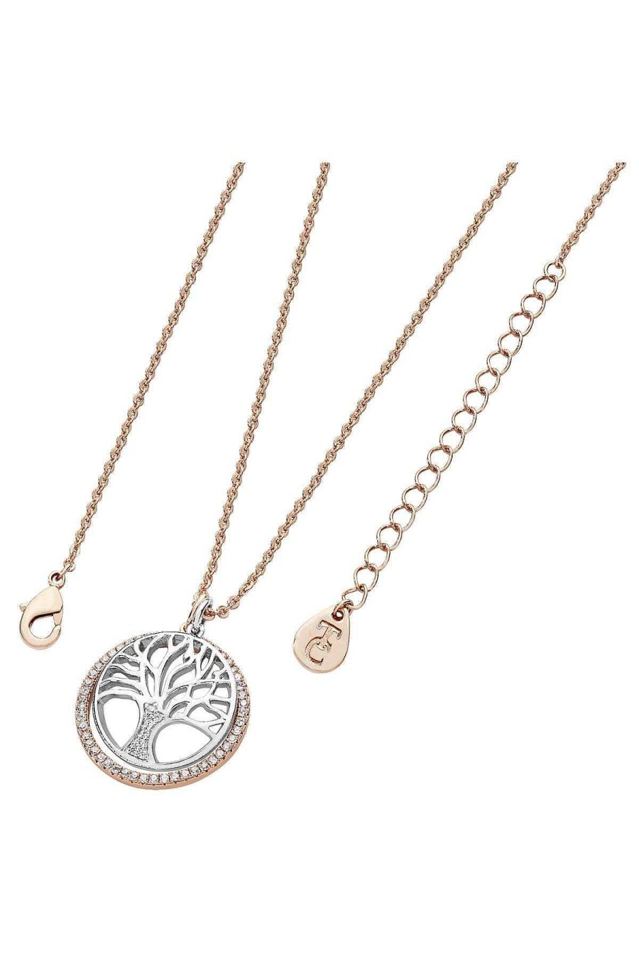 Boxed Gifts | Tipperary Crystal Jewellery Floating Tree Of Life Circle In Rose Gold