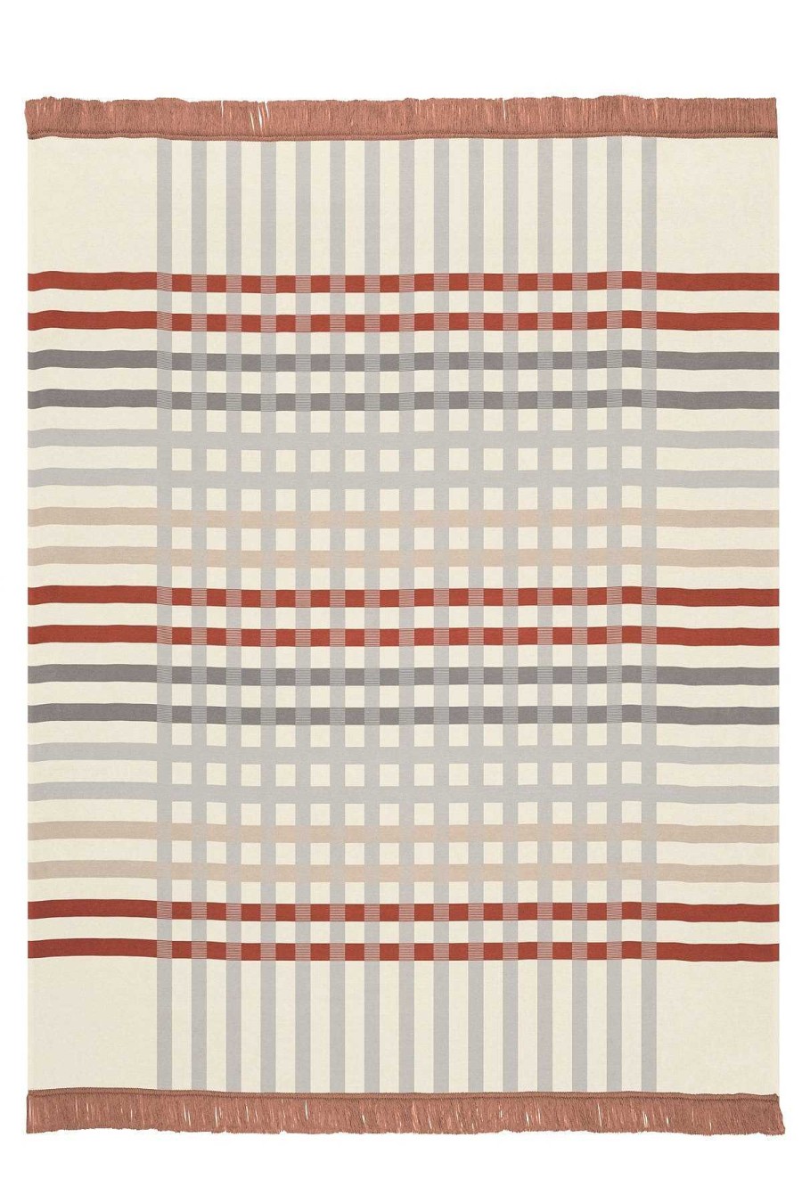 Homeware | Biederlack Border Check Rust Blanket