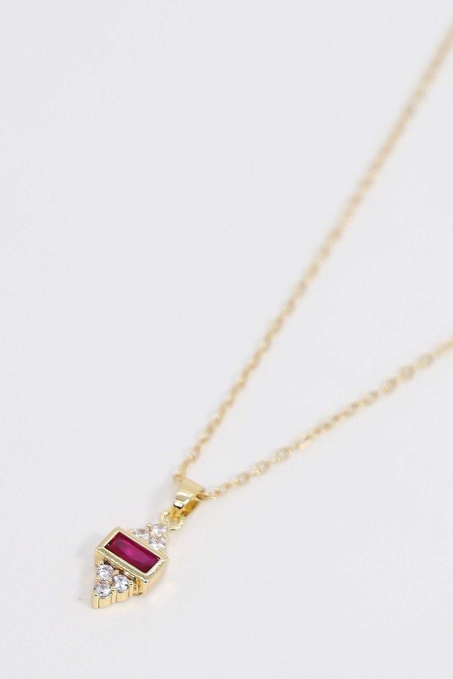 Necklaces | Joularie Red Stone Necklace