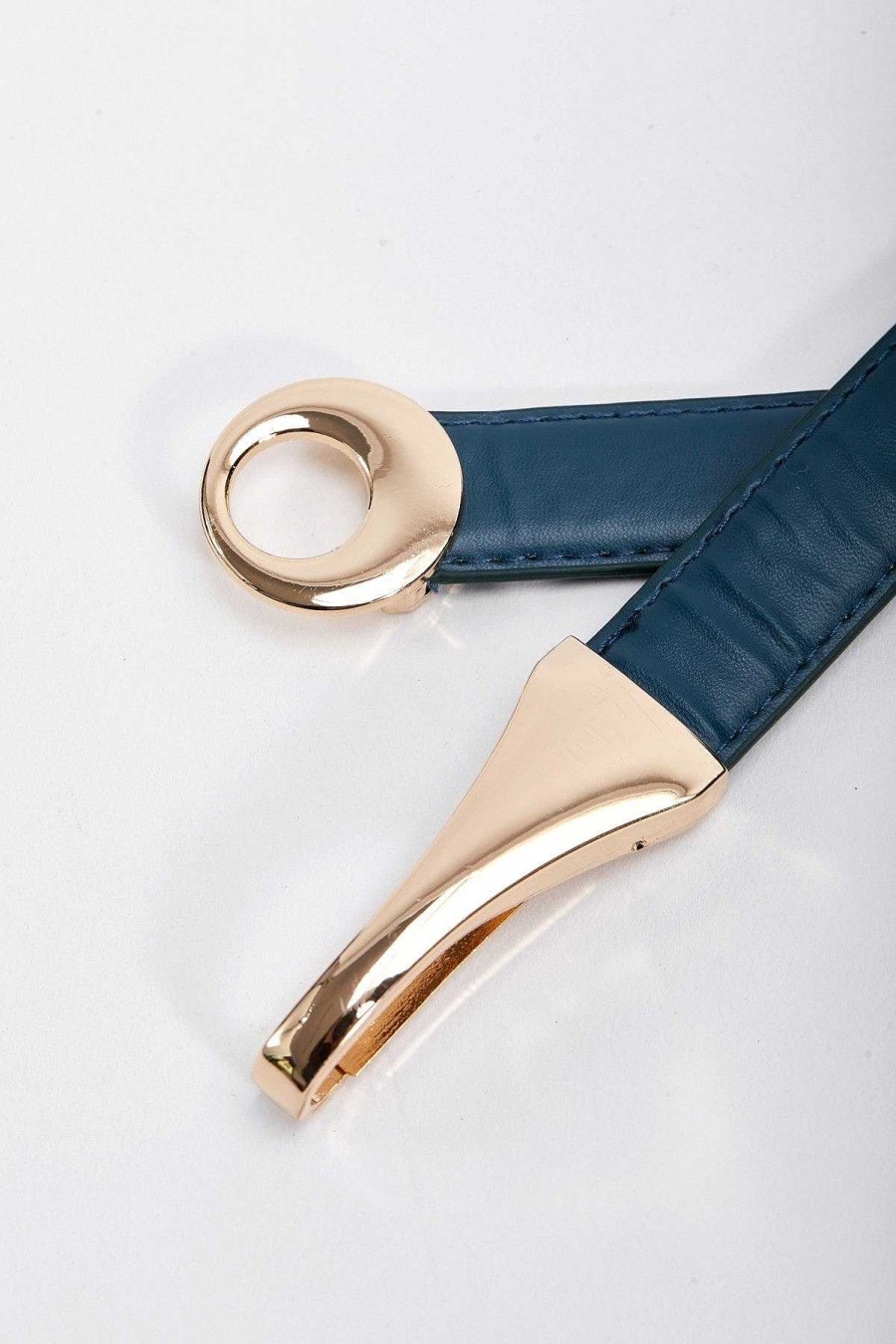 Belts | SOUL Accessories Adjustable Gold Clasp Belt In Navy