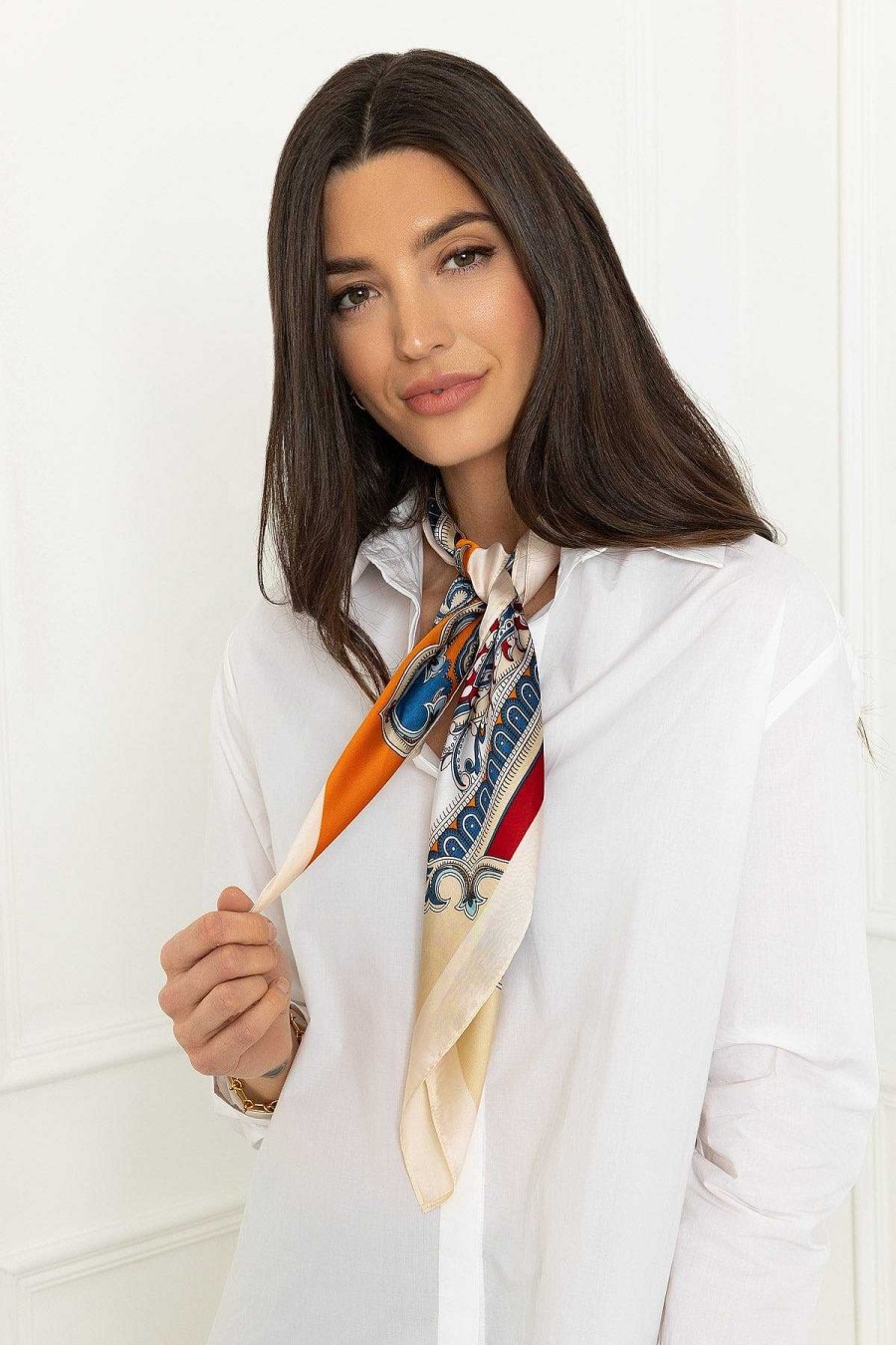 Accessories | SOUL Accessories Paisley Neckerchief Scarf In Orange