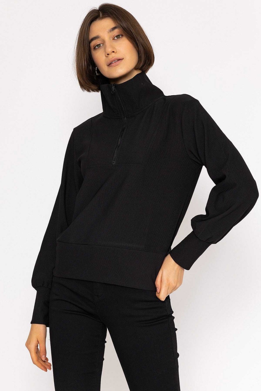 Hoodies & Sweatshirts | Vero Moda Oversized Zip Sweat Top In Black