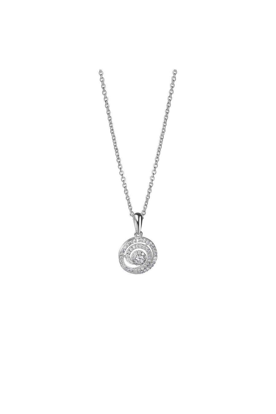 Boxed Gifts | Newbridge Silverware Jewellery Spiral Pendant With Clear Stones