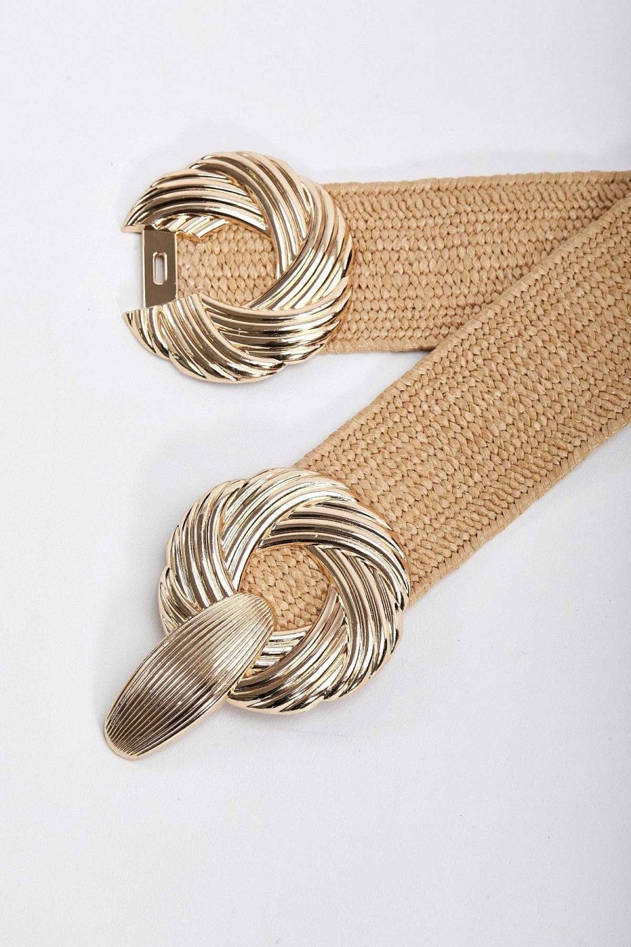 Belts | SOUL Accessories Gold Clap Woven Elastic Belt