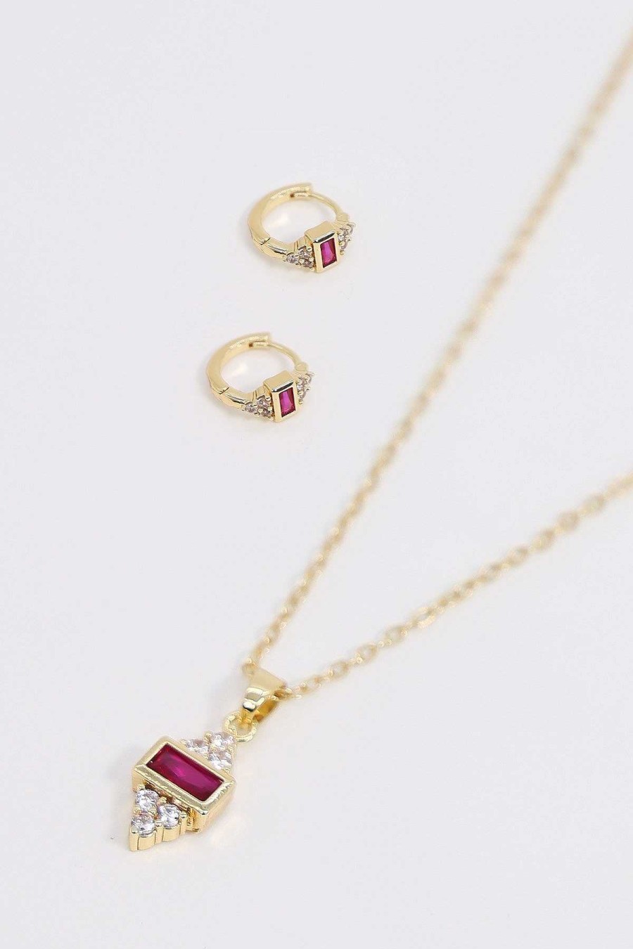 Necklaces | Joularie Red Stone Necklace