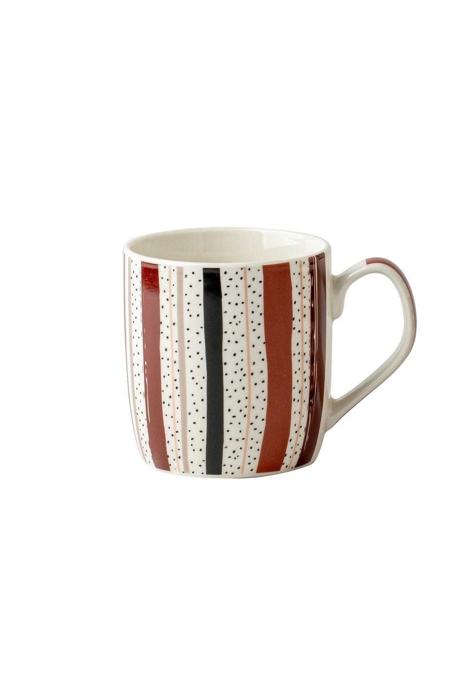 Homeware | Carraig Donn HOME Set Of 4 Striped Brown Mugs